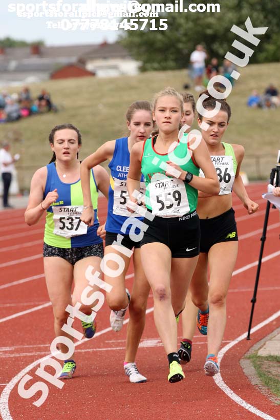 Womens under-17s 3000 metres, 2018 Northern Under-17s/U-15s/U-13s Champs., Wavertree Athletics Centre, Liverpool. Photo: David T. Hewitson/Sports for All Pics